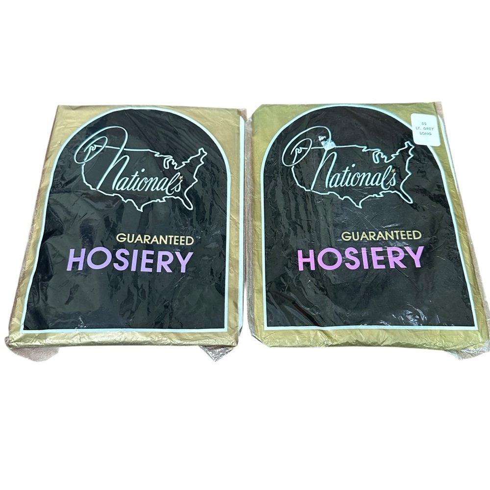 Lot of 2 Vintage 60s National's Hosiery Beige Grey Stockings Original package